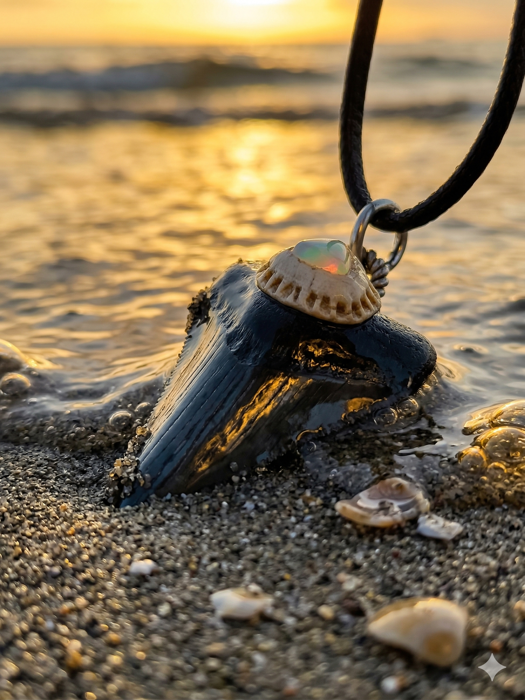 Fossil Tooth + Ethiopian Opal