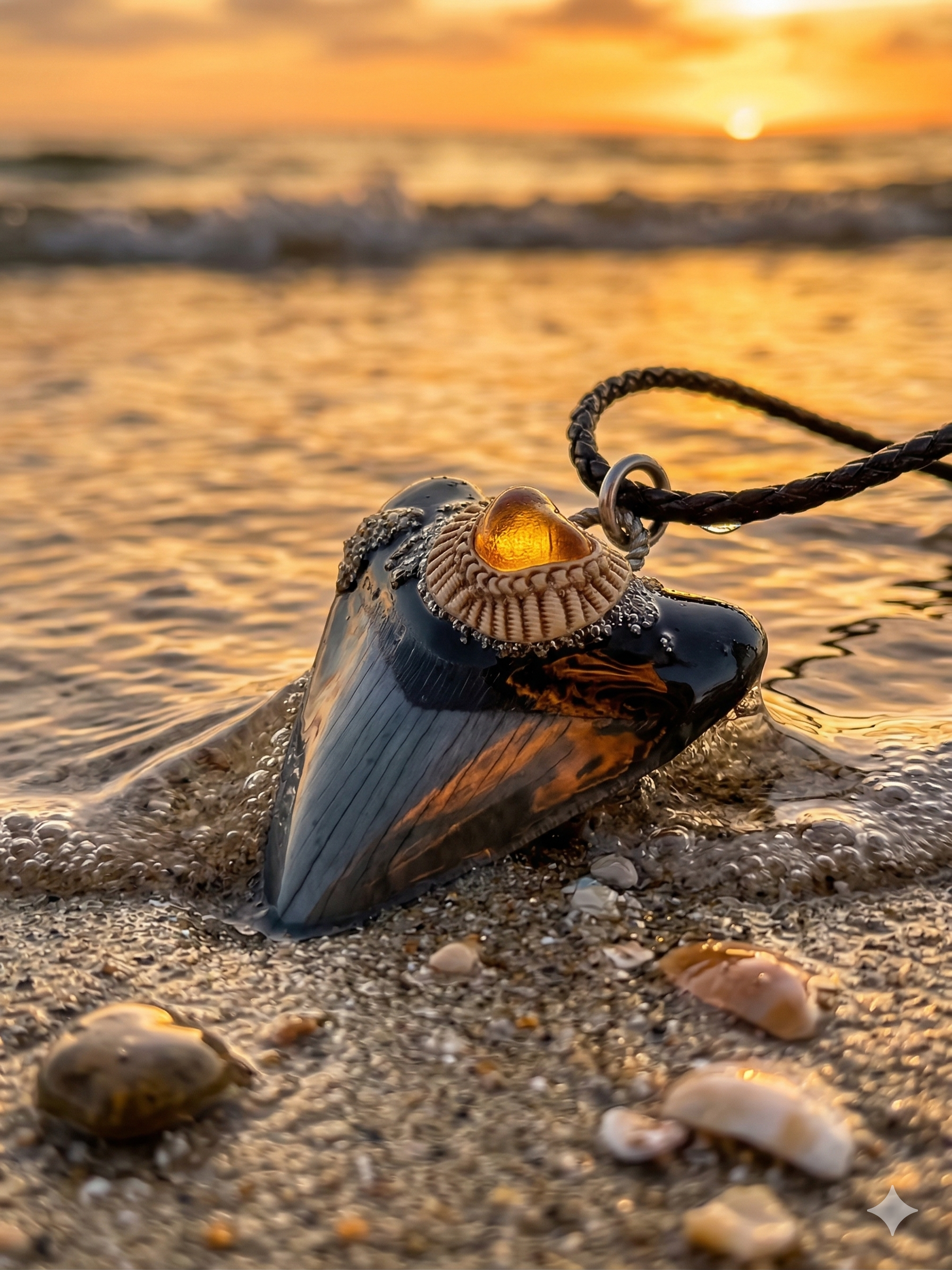 Fossil Tooth + Russian Baltic Amber