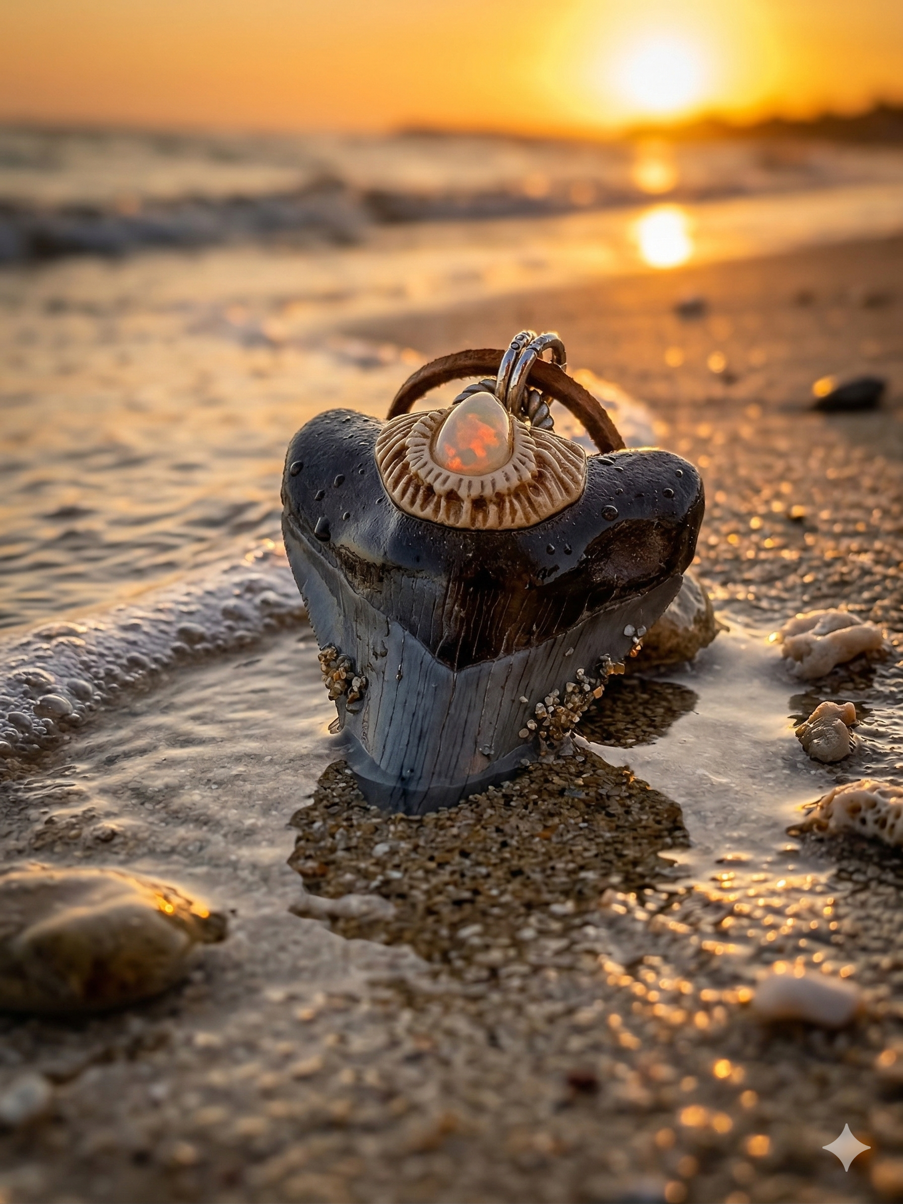 Fossil Tooth + Ethiopian Opal