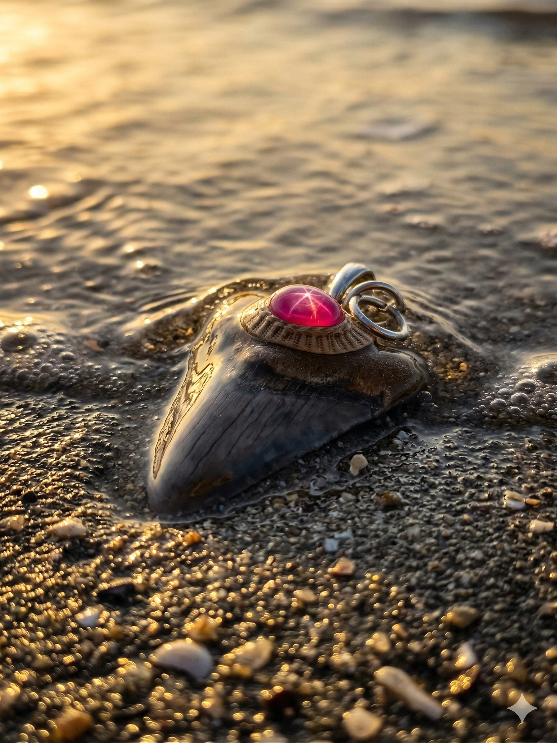 Fossil Tooth + Star Ruby