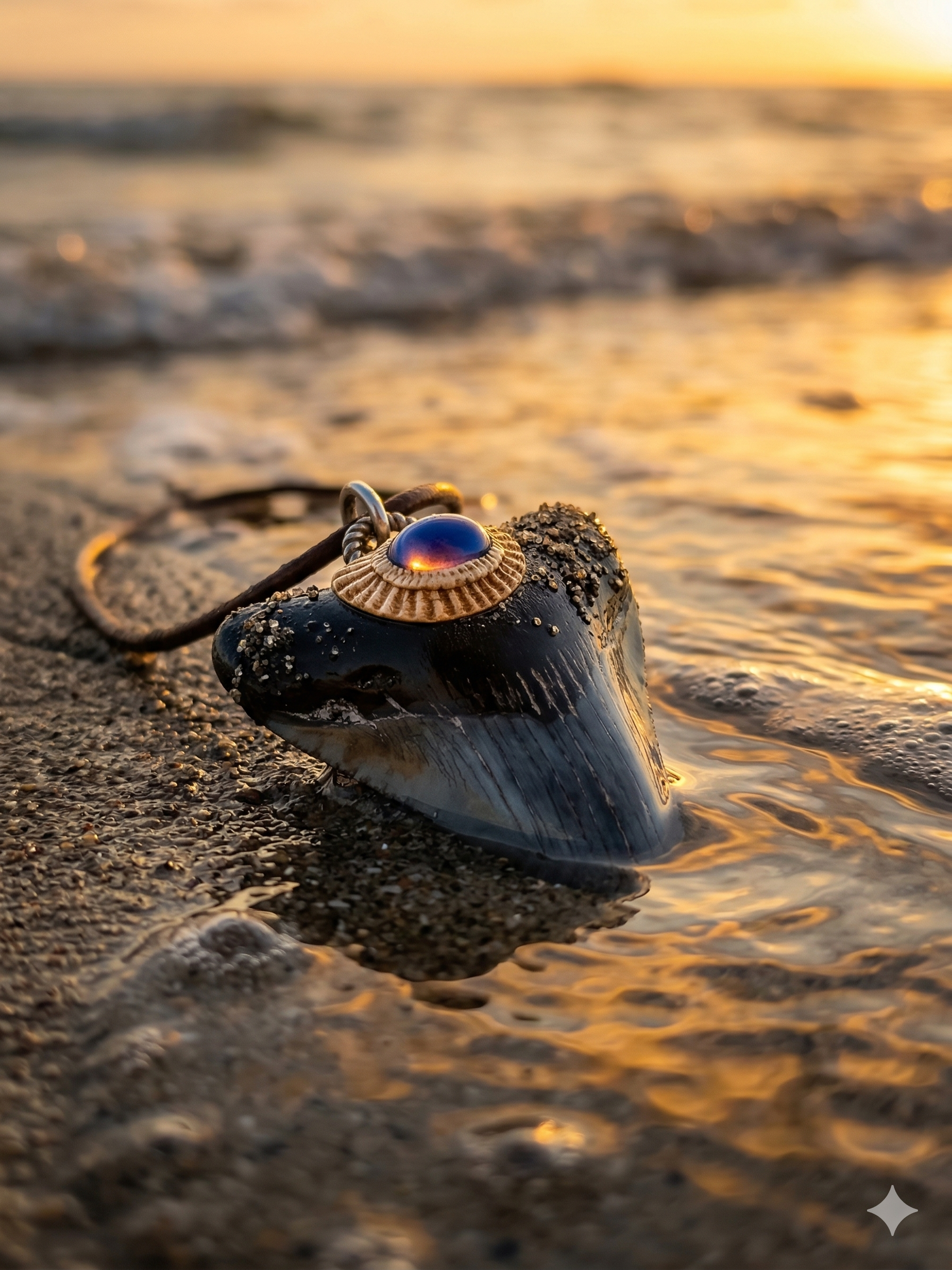 Fossil Tooth + Star Sapphire