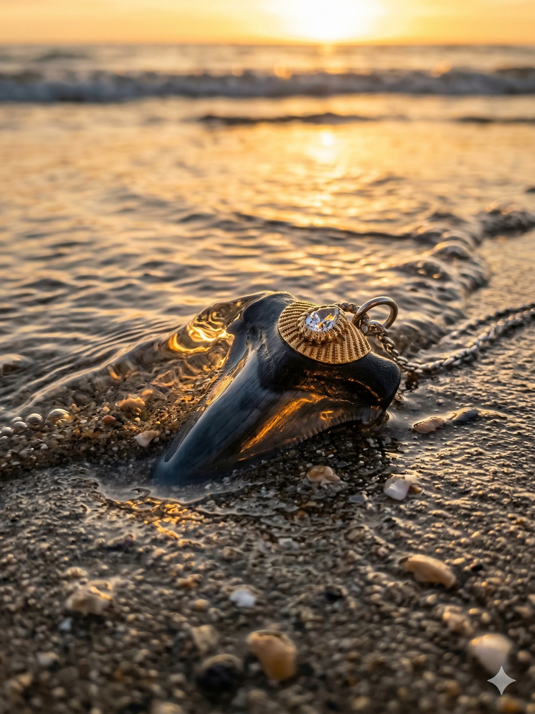 Fossil Tooth + Mystic Topaz
