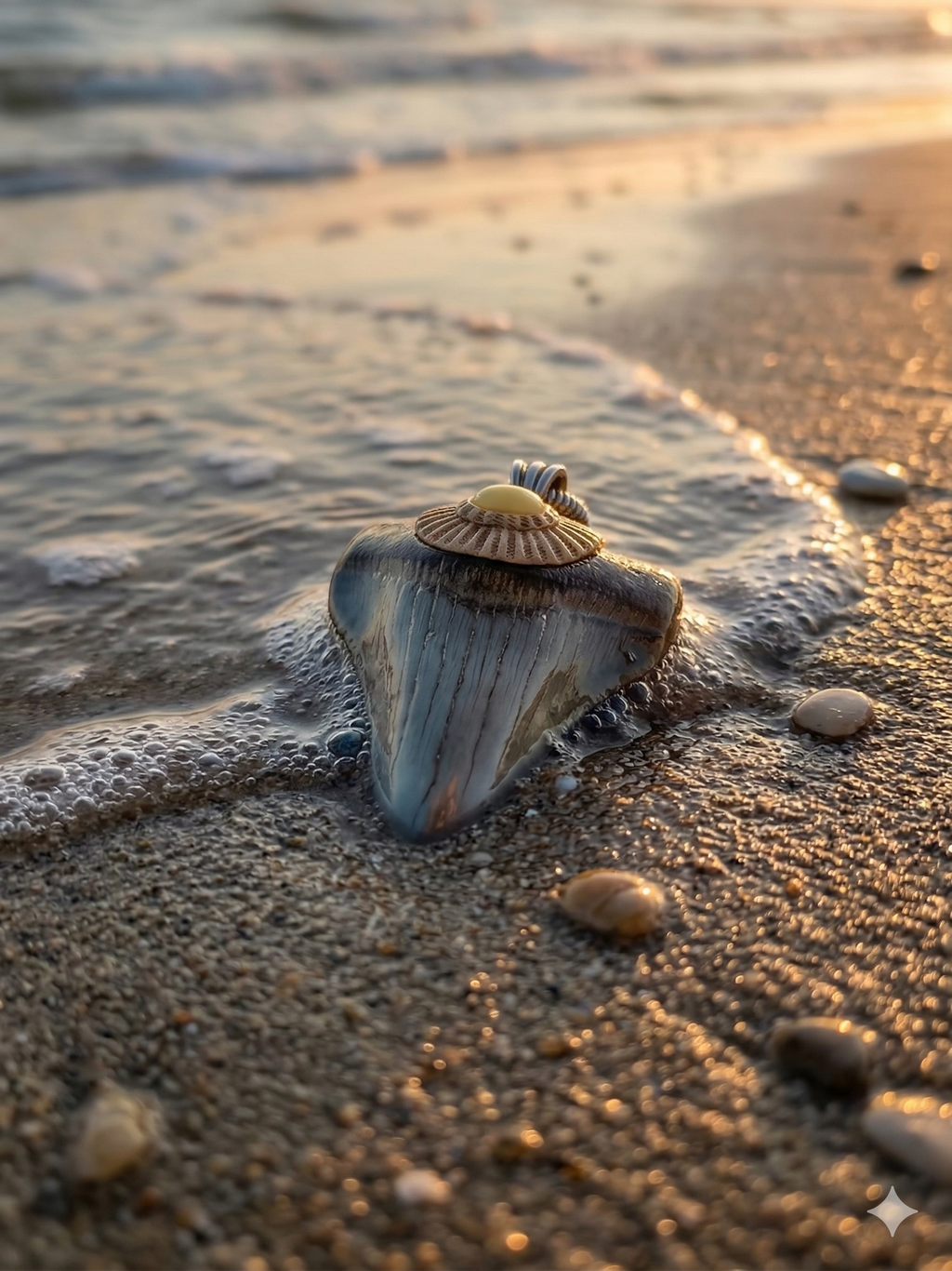 Fossil Tooth + Natural Opal