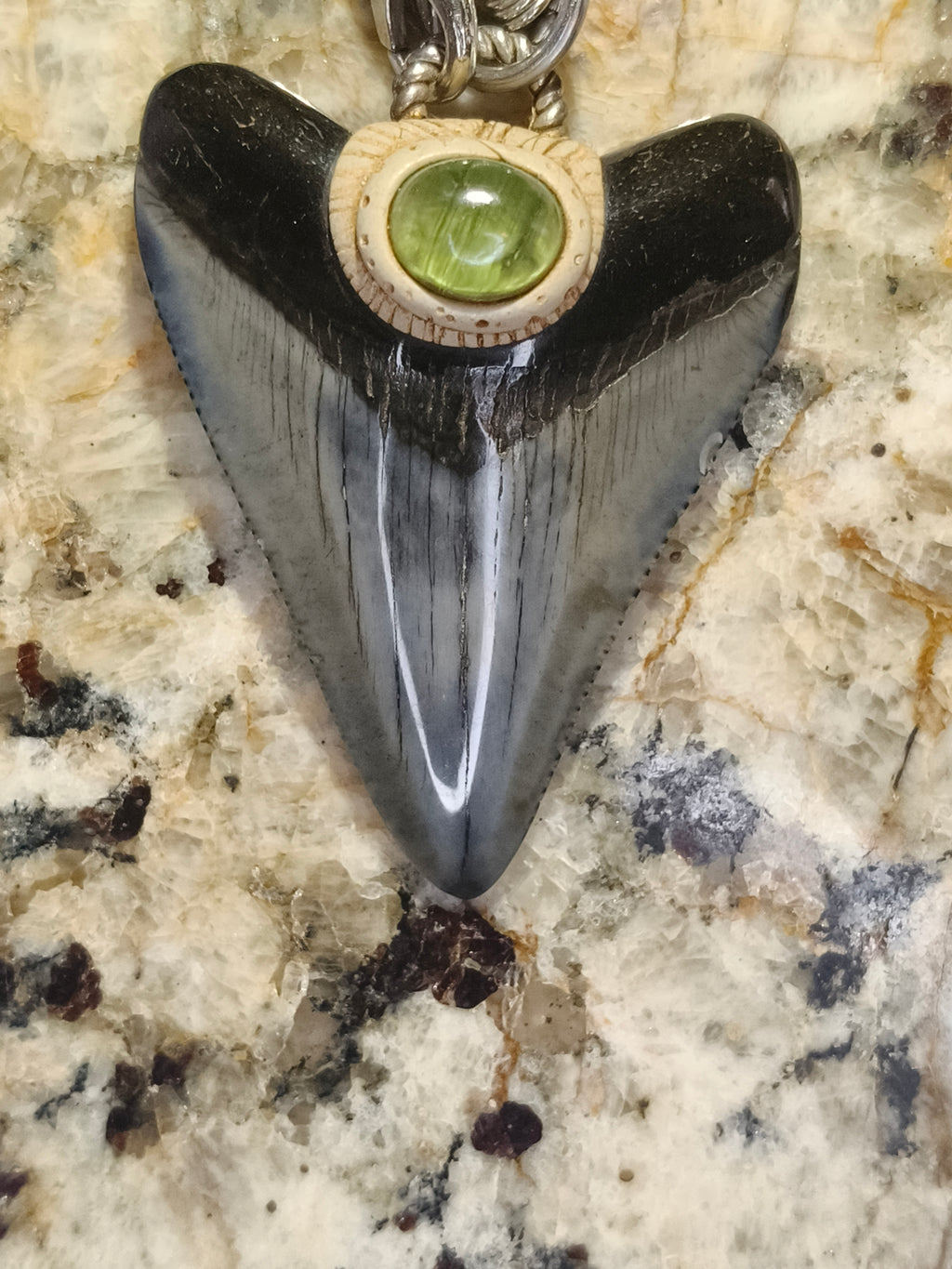 Fossil Tooth + Peridot