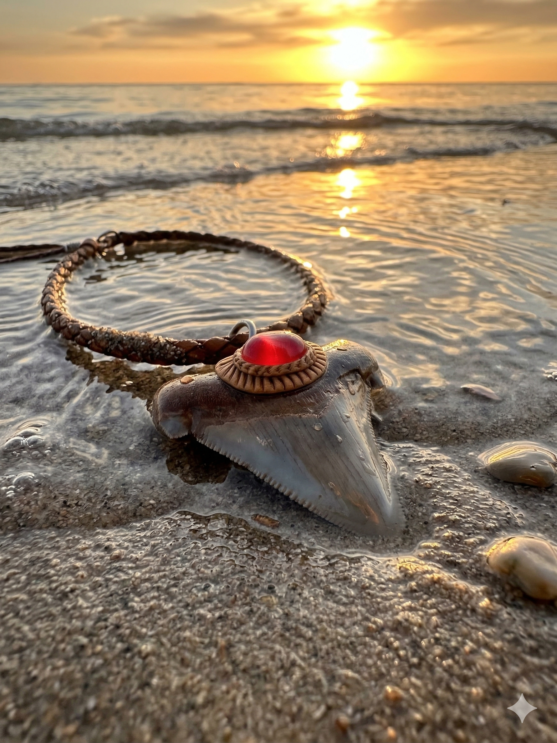 Fossil Tooth + Star Ruby