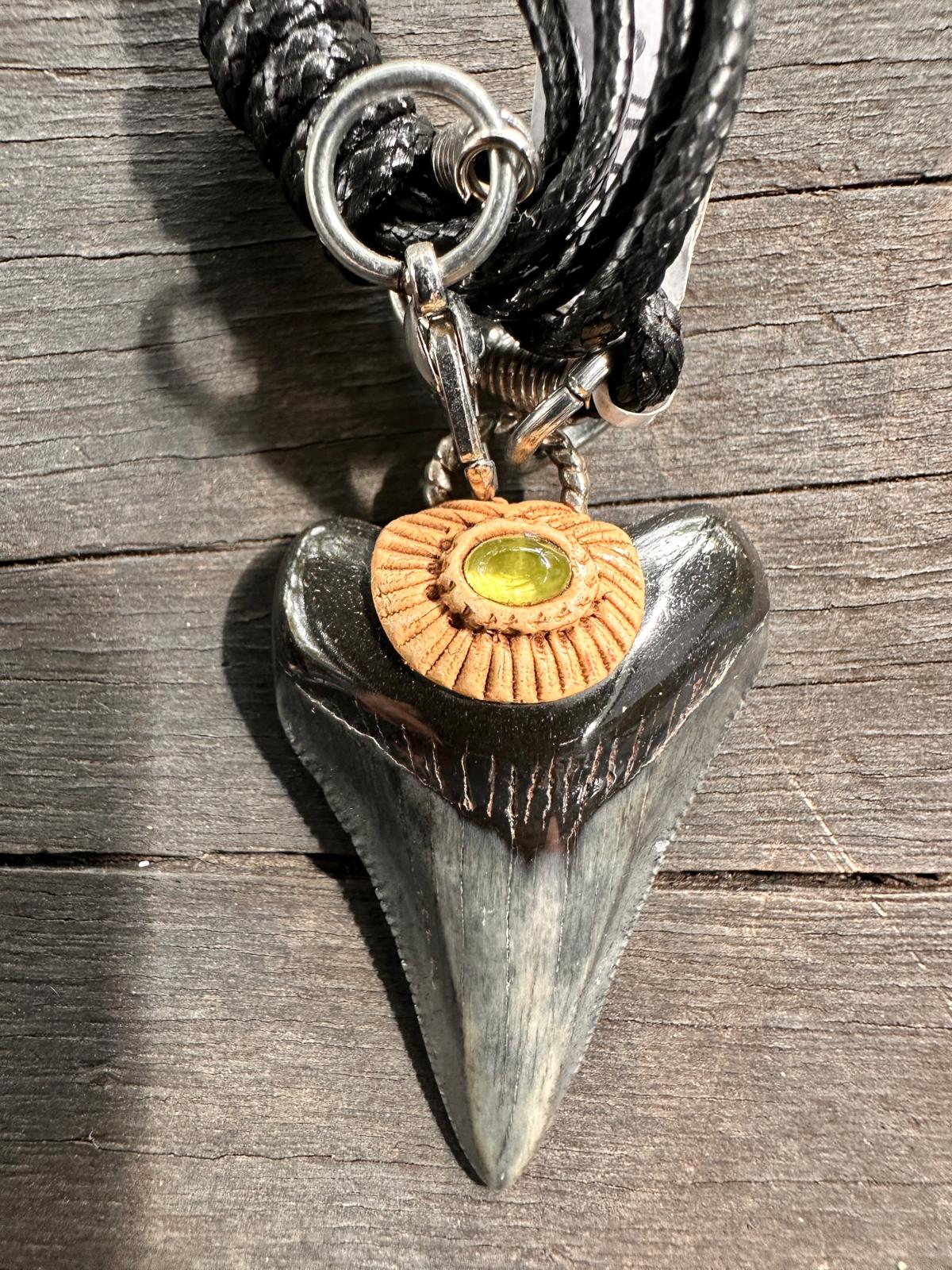 Fossil Tooth + Peridot