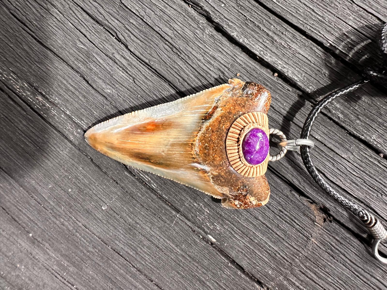 Fossil Tooth +  Sugilite
