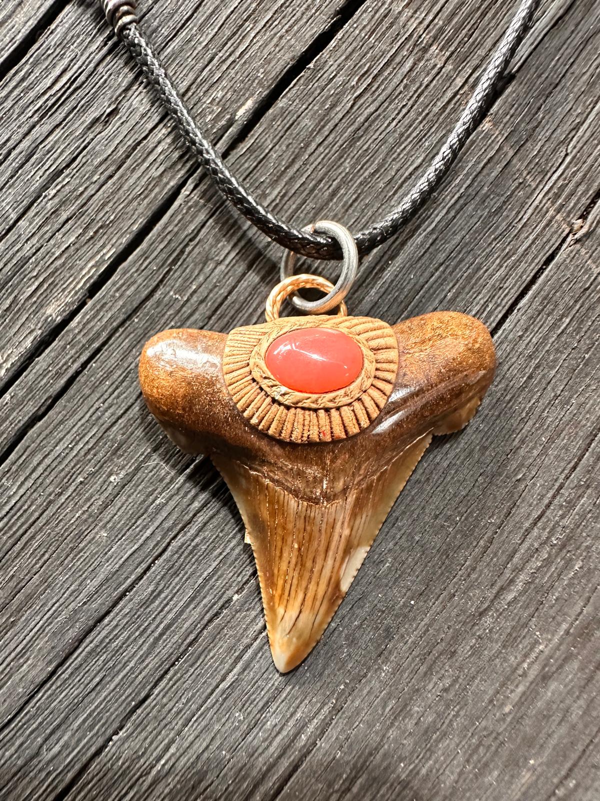 Fossil Tooth +  Pink Opal