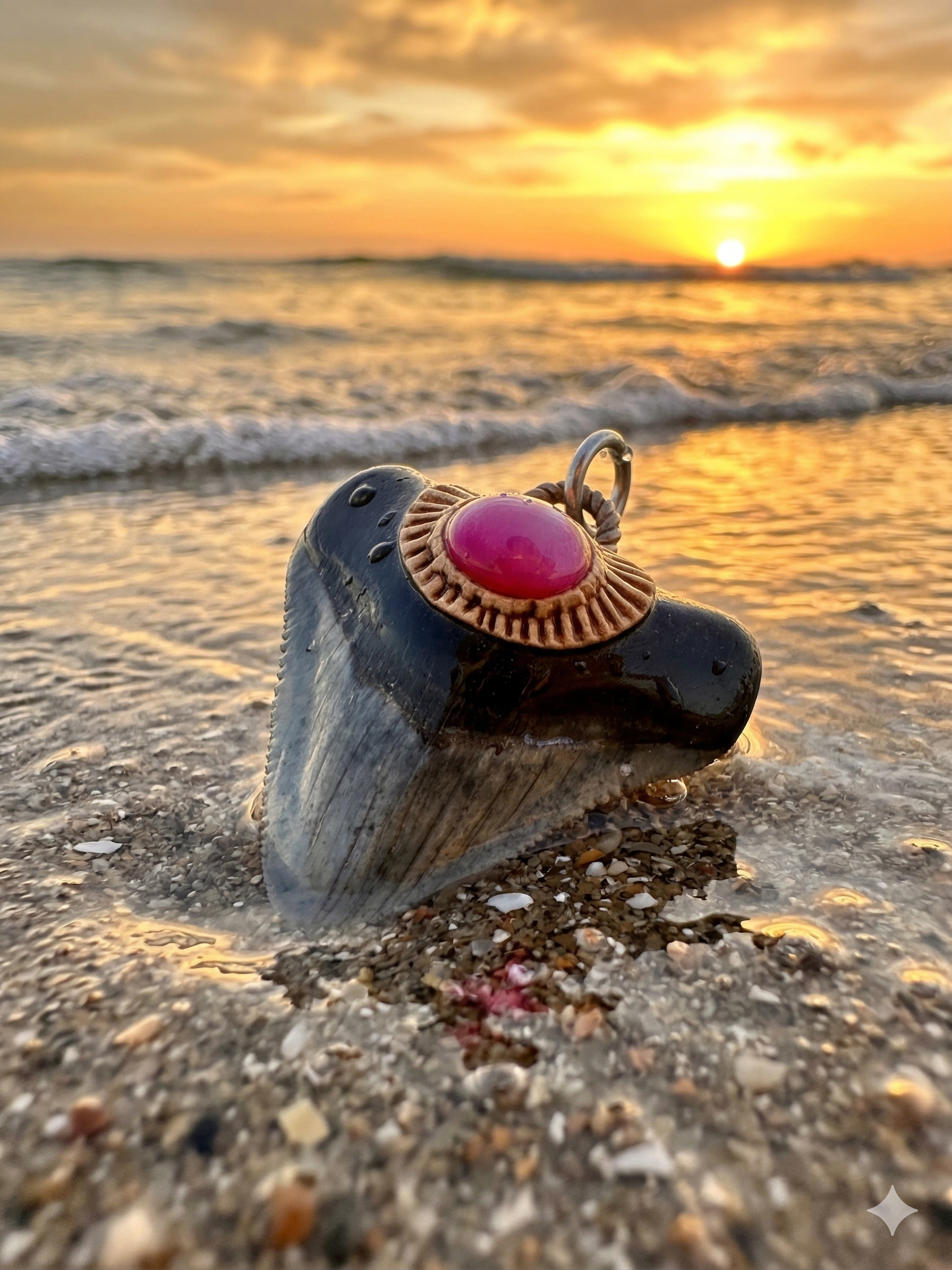 Fossil Tooth + Star Ruby