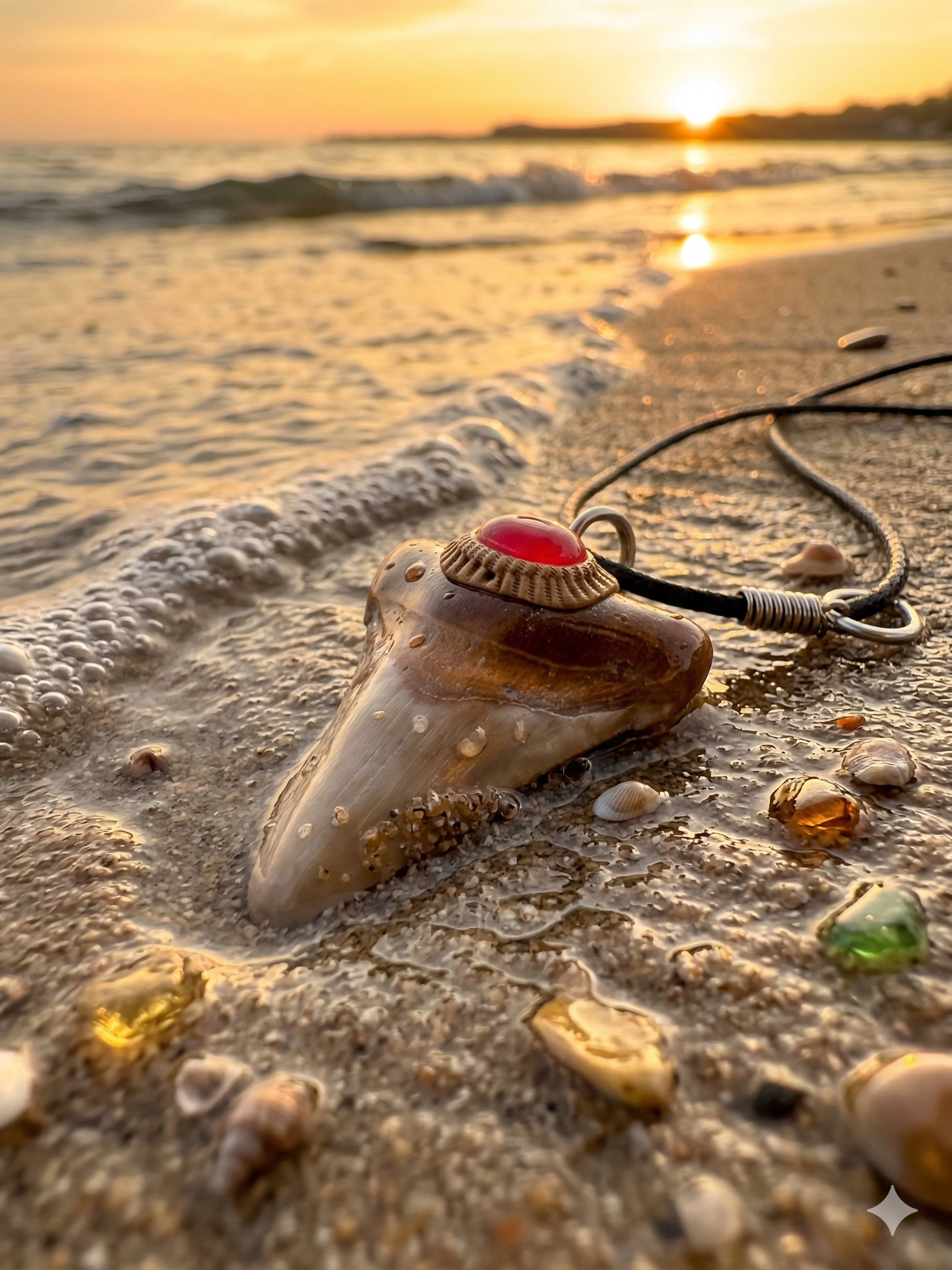 Fossil Tooth + Star Ruby